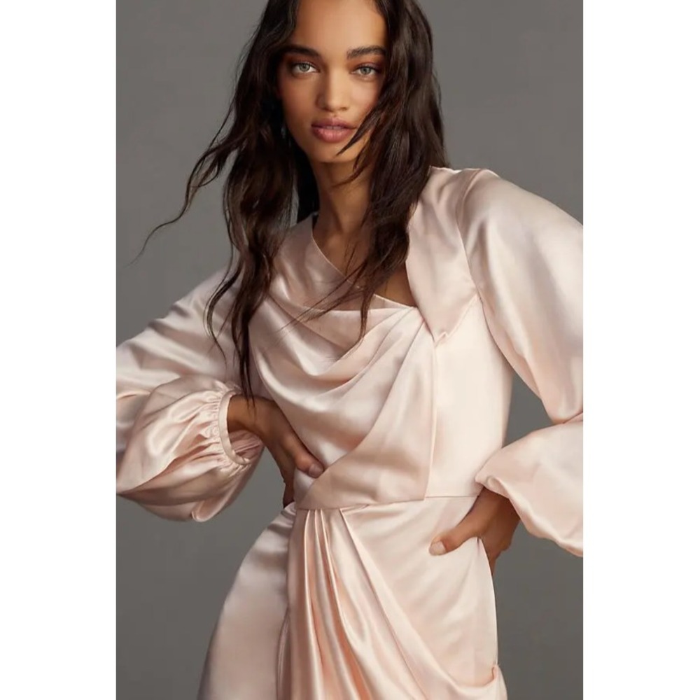Acler Pale Blush Satin Mini Dress